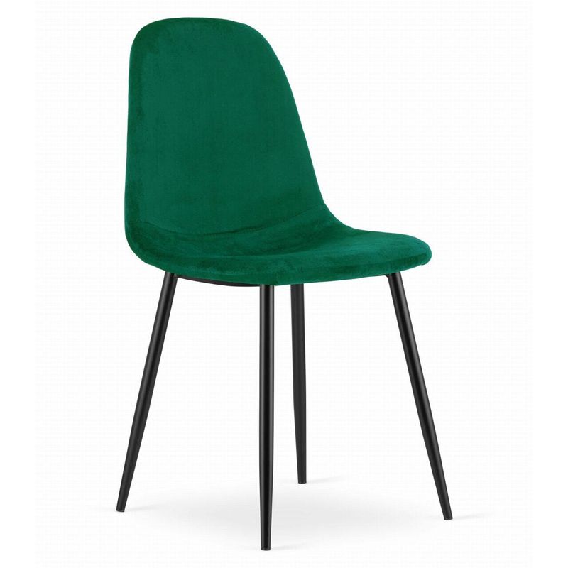 Casa si Gradina - Mobilier - Scaune si fotolii - Scaune - Set 4 scaune bucatarie/living, Mercaton, Como, catifea, metal, verde si negru, 44.5x50.5x87.5 cm - Infinity.ro