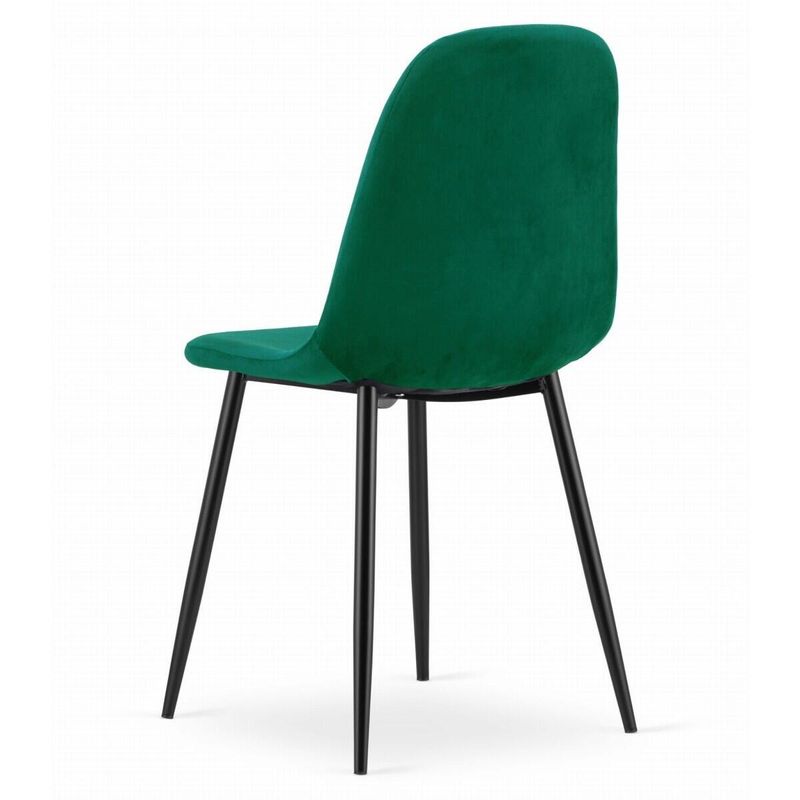 Casa si Gradina - Mobilier - Scaune si fotolii - Scaune - Set 4 scaune bucatarie/living, Mercaton, Como, catifea, metal, verde si negru, 44.5x50.5x87.5 cm - Infinity.ro