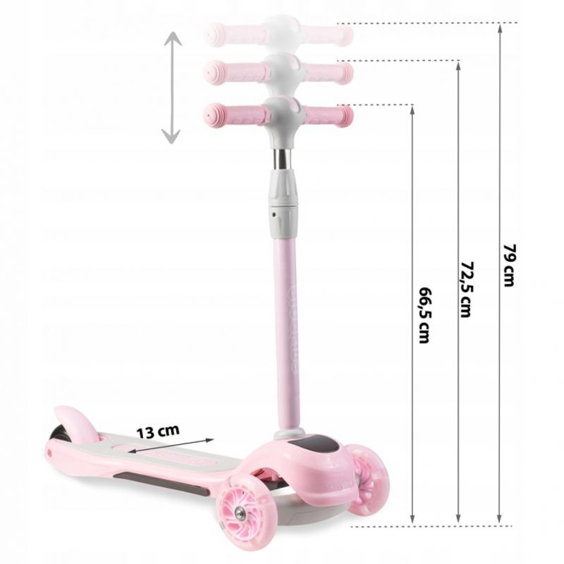 Sport si Outdoor - Role, trotinete si skateboard - Trotinete copii - Trotineta cu roti cu LED Ricokids Piko 765001 - Roz - Infinity.ro