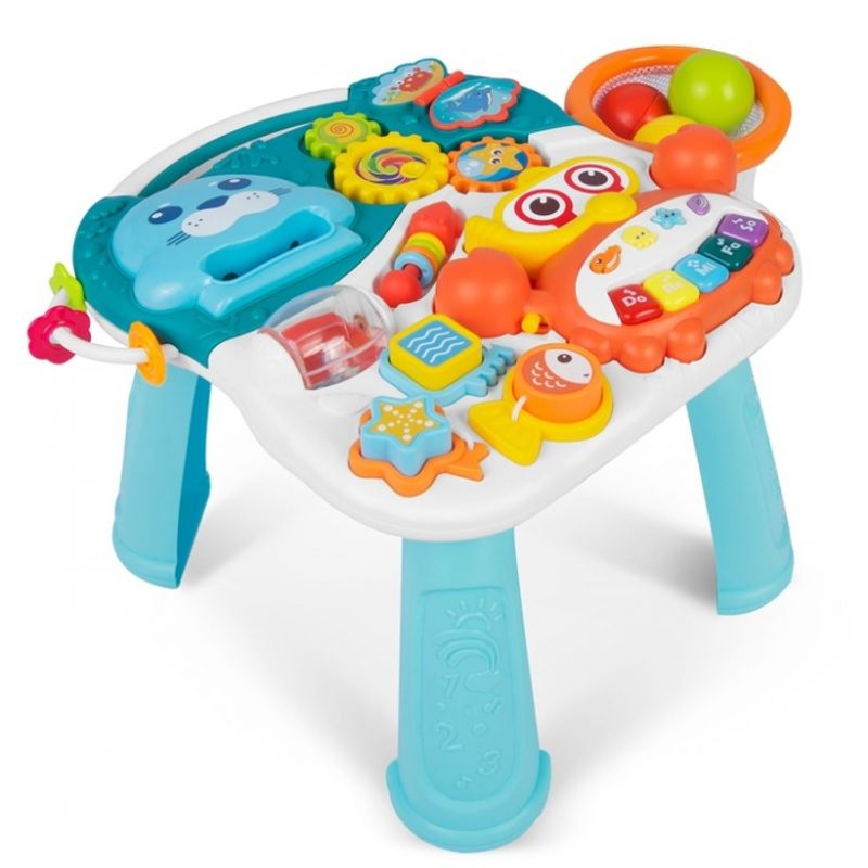 Jucarii, Copii si Bebe - Carucioare si articole de transport - Premergatoare - Antemergator educational 2 in 1 Ricokids RK-810 Alb cu albastru - Infinity.ro