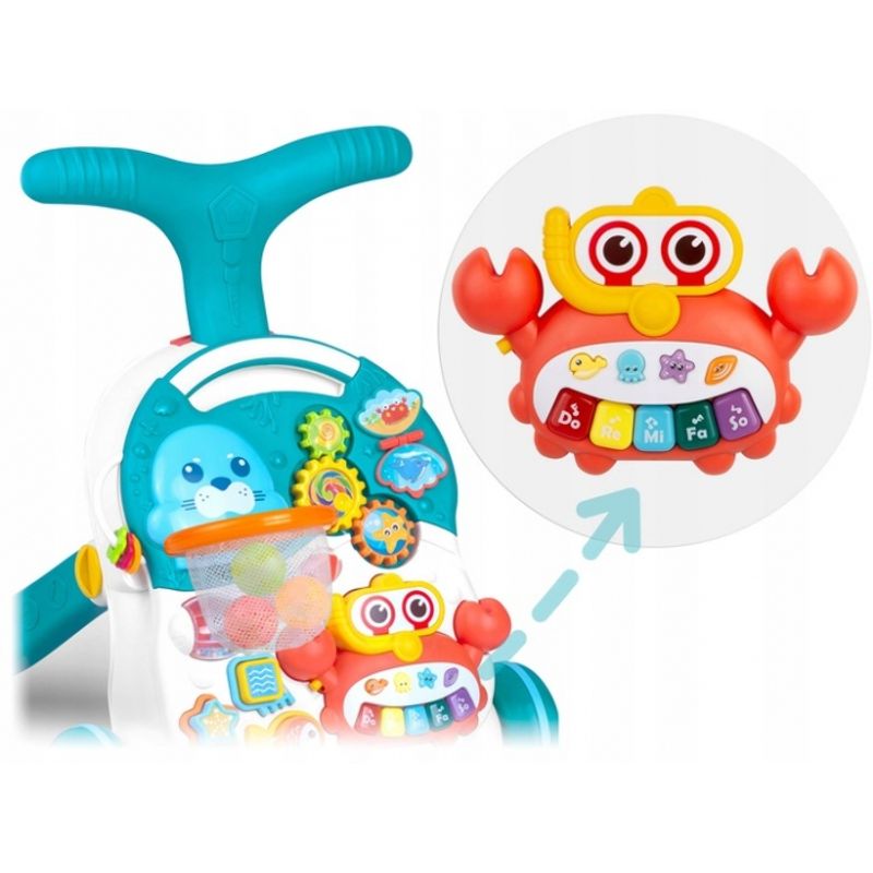 Jucarii, Copii si Bebe - Carucioare si articole de transport - Premergatoare - Antemergator educational 2 in 1 Ricokids RK-810 Alb cu albastru - Infinity.ro