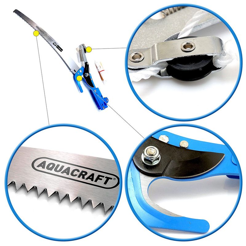 Casa si Gradina - Gradinarit si plante - Unelte gradinarit - Foarfeci gradinarit - Fierastrau taiat crengi si foarfeca, de gradina, cu maner telescopic, 3.3 m, Aquacraft - Infinity.ro