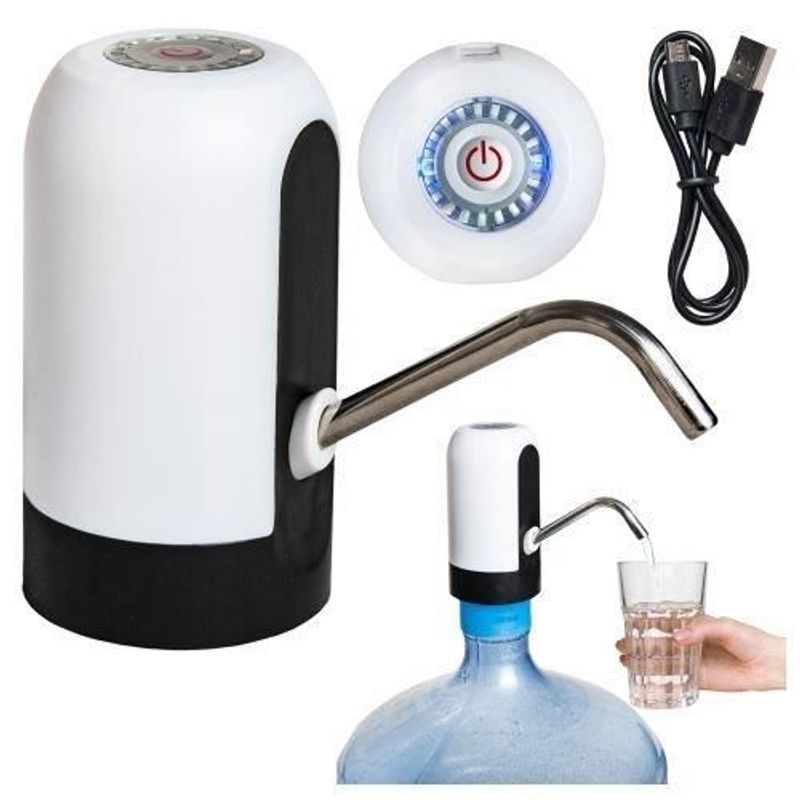 Casa si Gradina/Mobilier/Organizare si depozitare/Dozatoare/dispensere de apa - Pompa electrica pentru bidon de apa, dozator, incarcare USB, 7.5/16x13 cm, Ruhhy - Infinity.ro