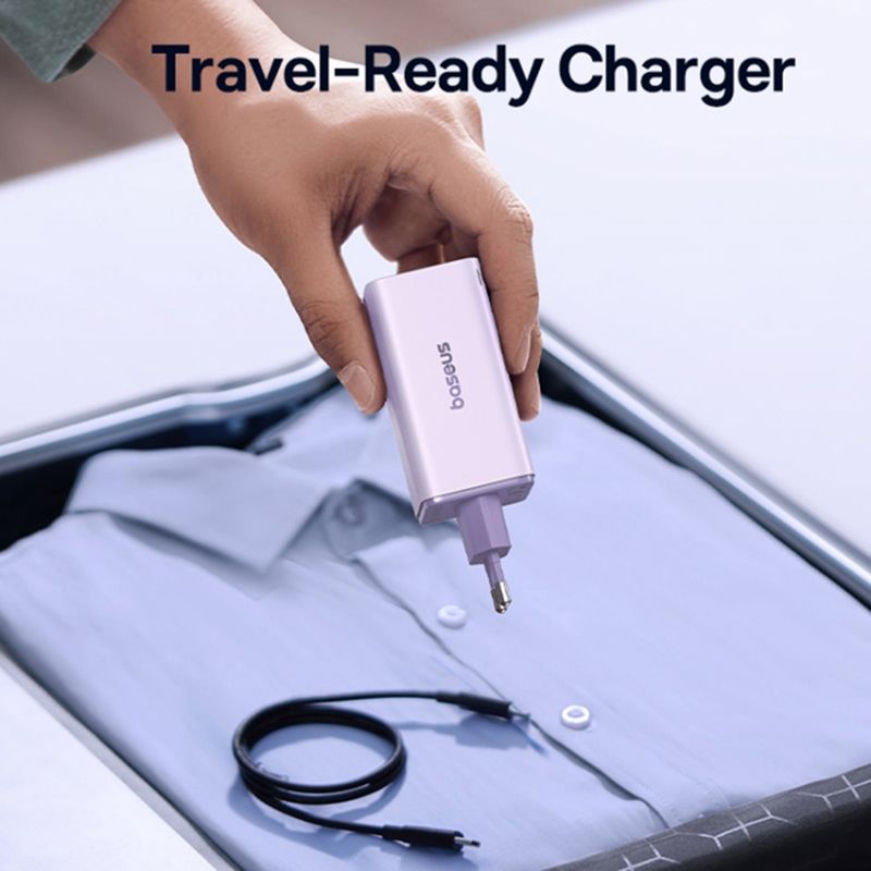 Laptop, Telefoane si Tablete - Telefoane mobile si accesorii - Accesorii Telefoane - Incarcatoare telefoane - Incarcator 2x USB, 2x Type-C, 100W + Cablu Type-C, 100W, 20V, 5A, 1m, Baseus GaN6 Pro (P10162705532-00), mov - Infinity.ro
