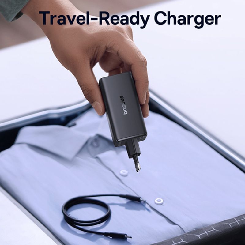 Laptop, Telefoane si Tablete - Telefoane mobile si accesorii - Accesorii Telefoane - Incarcatoare telefoane - Incarcator 2x USB, 2x Type-C, 100W + Cablu Type-C, 100W, 20V, 5A, 1m, Baseus GaN6 Pro (P10162705112-00), negru - Infinity.ro
