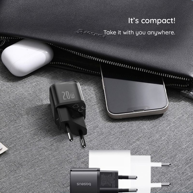 Laptop, Telefoane si Tablete - Telefoane mobile si accesorii - Accesorii Telefoane - Incarcatoare telefoane - Incarcator GaN5S, Type-C, 20W, Baseus (P10162503113-00), negru - Infinity.ro