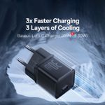 Laptop, Telefoane si Tablete - Telefoane mobile si accesorii - Accesorii Telefoane - Incarcatoare telefoane - Incarcator GaN5S, Type-C, Fast Charge, 30W, Baseus Gallium Nitride (P10162504113-00), negru - Infinity.ro