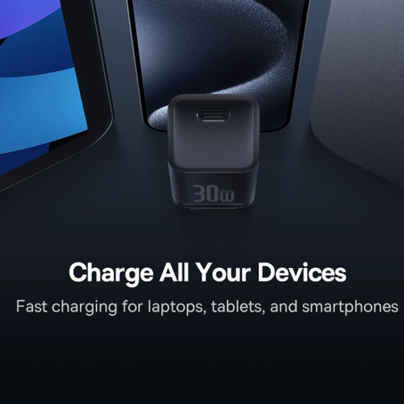 Laptop, Telefoane si Tablete - Telefoane mobile si accesorii - Accesorii Telefoane - Incarcatoare telefoane - Incarcator GaN5S, Type-C, Fast Charge, 30W, Baseus Gallium Nitride (P10162504113-00), negru - Infinity.ro