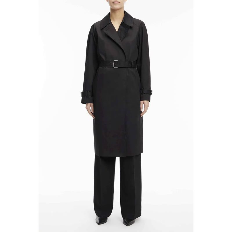 Fashion, accesorii si bijuterii - Femei - Imbracaminte femei - Paltoane si trenciuri femei - Trench dama Calvin Klein K20K204999, 36 EU Negru - Infinity.ro