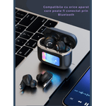 TV, Audio-Video si Foto - Portabile audio - Casti audio - Casti Wireless, Smart Case cu Touch Screen, Noise Cancelling 360°, Microfon, Control Tactil, Compatibil cu Bluetooth 5.3 - Infinity.ro