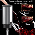 Casa si Gradina - Bucatarie si vesela - Accesorii bar - Tirbusoane si dopuri - Decantor cu Aerator de Vin, Electric Reincarcabil USB, Inox, Buton Pornire-Oprire, FilSAB - Infinity.ro