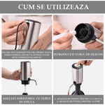 Casa si Gradina - Bucatarie si vesela - Accesorii bar - Tirbusoane si dopuri - Decantor cu Aerator de Vin, Electric Reincarcabil USB, Inox, Buton Pornire-Oprire, FilSAB - Infinity.ro