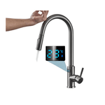 Casa si Gradina - Sanitare - Chiuveta bucatarie si accesorii - Baterii bucatarie - Baterie Bucatarie Antracit, Afisaj Digital, Senzor de Pornire la Atingere (touch control), Rotire 360°, Dus Extractibil - Infinity.ro