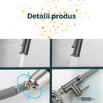 Casa si Gradina - Sanitare - Chiuveta bucatarie si accesorii - Baterii bucatarie - Baterie Bucatarie Antracit, Afisaj Digital, Senzor de Pornire la Atingere (touch control), Rotire 360°, Dus Extractibil - Infinity.ro