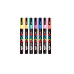 Carti si Birotica - Birotica - Instrumente de scris - Markere si carioci - Posca markere cu vopsea 7 culori PC-1M, set pastel - Infinity.ro
