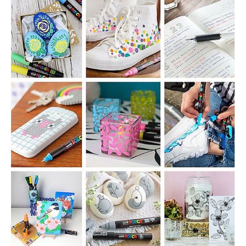 Carti si Birotica - Birotica - Instrumente de scris - Markere si carioci - Posca markere cu vopsea 7 culori PC-1M, set pastel - Infinity.ro