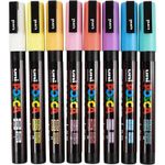 Carti si Birotica - Birotica - Instrumente de scris - Markere si carioci - Posca markere cu vopsea 8 culori PC-3M, set pastel - Infinity.ro