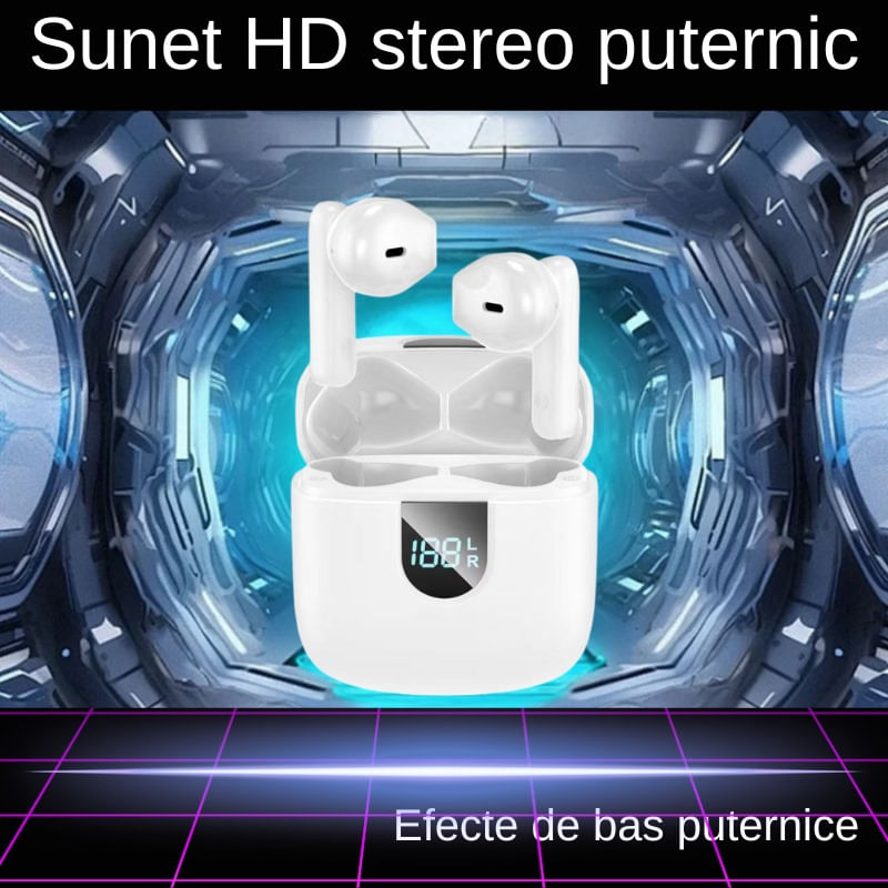 TV, Audio-Video si Foto - Portabile audio - Casti audio - Casti wireless in ear MAROVIO®, TWS, Bluetooth 5.3 + EDR+BLE+BR, ENC, CVC8.0, microfon HD, autonomie 48 ore - Infinity.ro