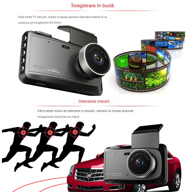 Auto si Moto - Electronice auto - Camere auto si DVR - Camera de Bord STARTRONIK® FULL HD Dual Camera 170° Senzor G Detectare Miscare Microfon microSD 32GB - Infinity.ro