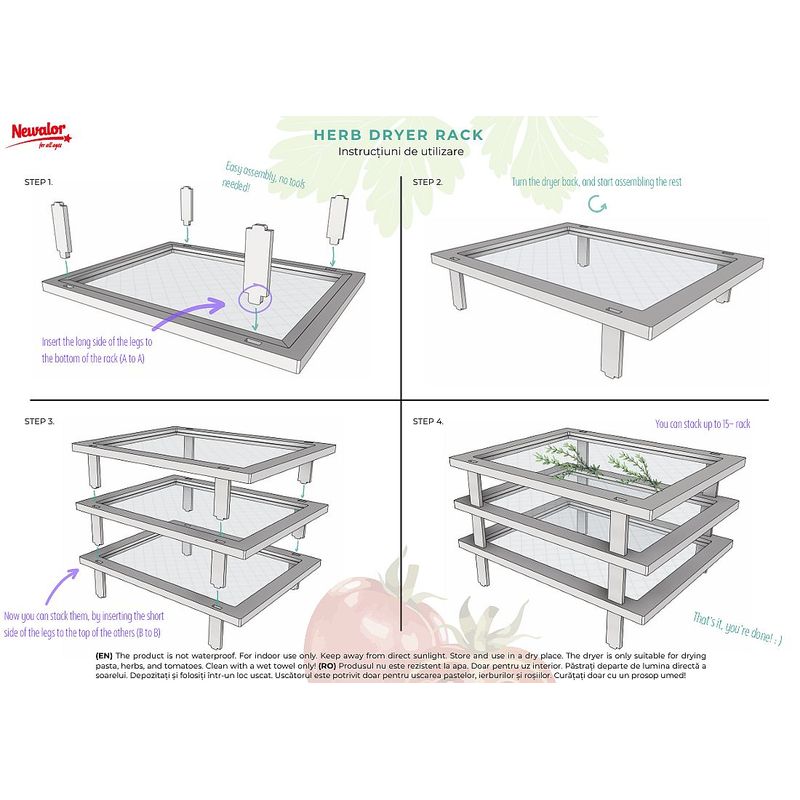 Casa si Gradina - Bucatarie si vesela - Ustensile bucatarie - Site bucatarie, strecuratori si accesorii - Suport PRO pentru uscare paste, taitei si ierburi - Infinity.ro