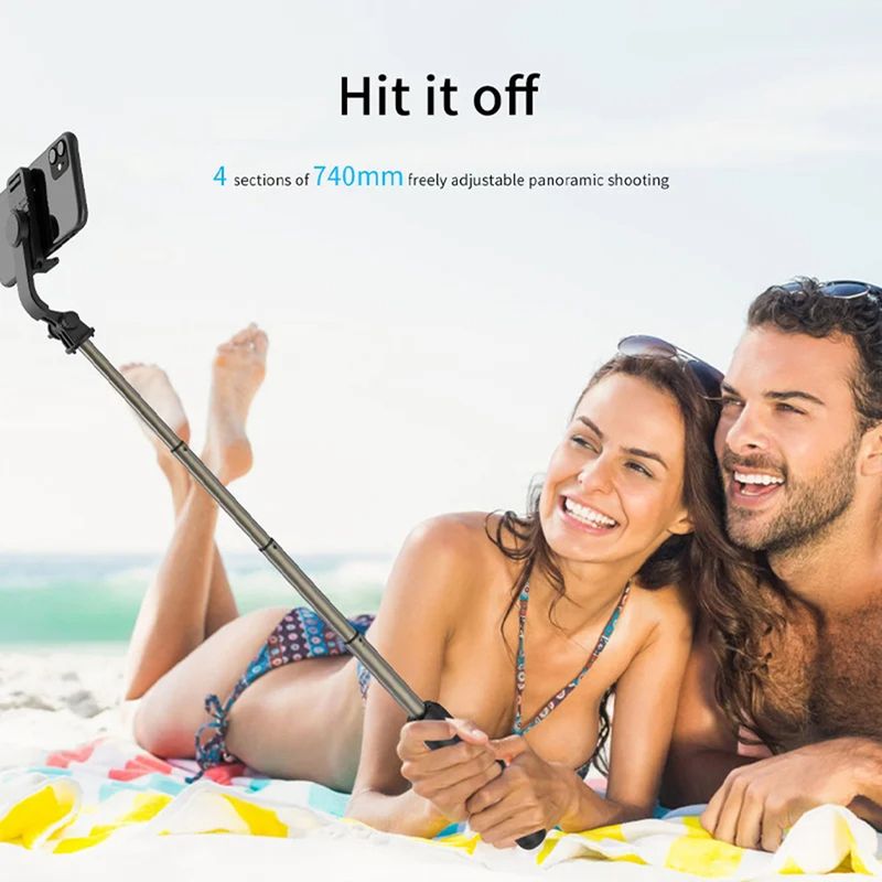 Laptop, Telefoane si Tablete - Telefoane mobile si accesorii - Accesorii Telefoane - Selfie stick-uri - Selfie Stick cu Trepied si Telecomanda, 74cm, Techsuit (Q03), negru - Infinity.ro