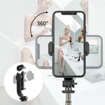 Laptop, Telefoane si Tablete - Telefoane mobile si accesorii - Accesorii Telefoane - Selfie stick-uri - Selfie Stick cu Trepied si Telecomanda, 74cm, Techsuit (Q03), negru - Infinity.ro