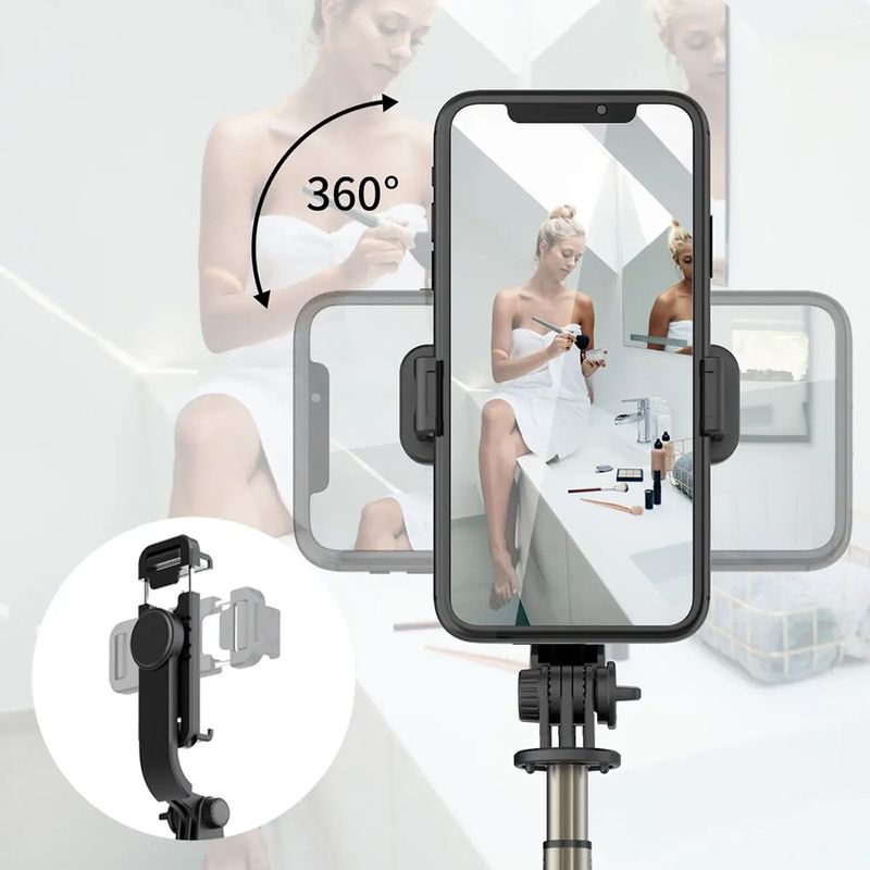 Laptop, Telefoane si Tablete - Telefoane mobile si accesorii - Accesorii Telefoane - Selfie stick-uri - Selfie Stick cu Trepied si Telecomanda, 74cm, Techsuit (Q03), negru - Infinity.ro