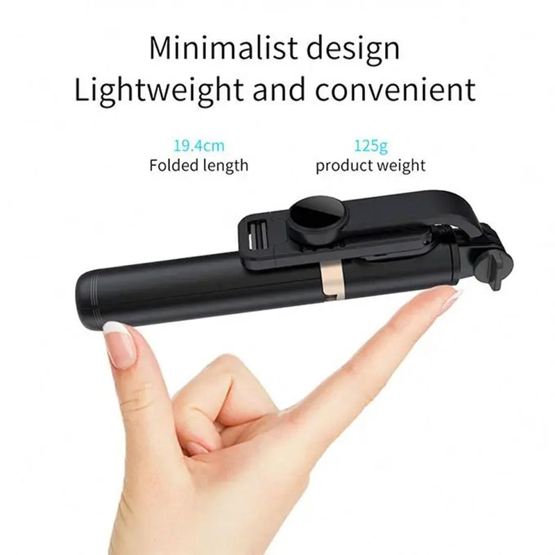 Laptop, Telefoane si Tablete - Telefoane mobile si accesorii - Accesorii Telefoane - Selfie stick-uri - Selfie Stick cu Trepied si Telecomanda, 74cm, Techsuit (Q03), negru - Infinity.ro