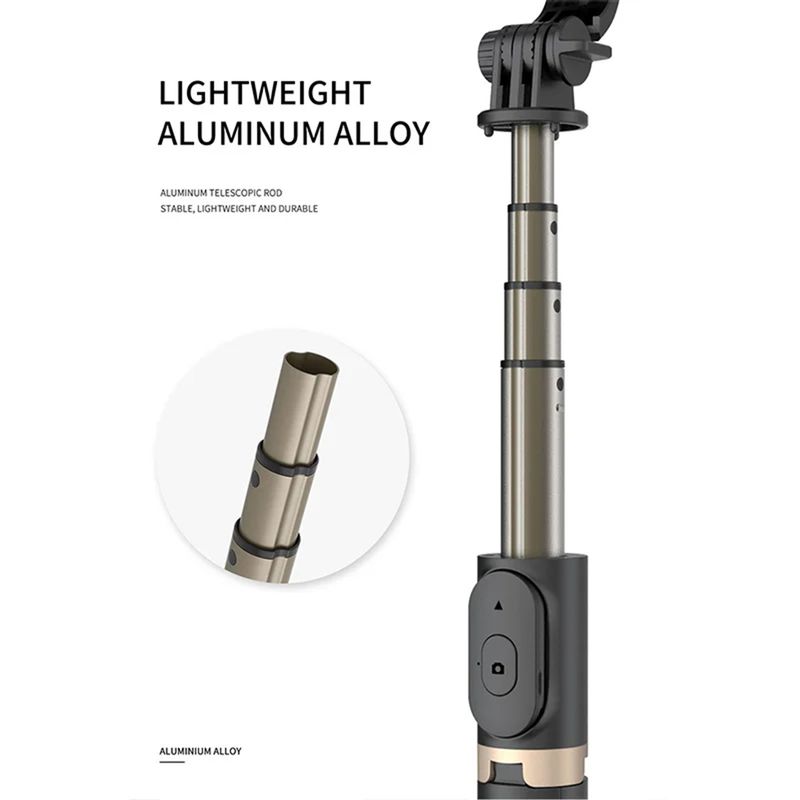 Laptop, Telefoane si Tablete - Telefoane mobile si accesorii - Accesorii Telefoane - Selfie stick-uri - Selfie Stick cu Trepied si Telecomanda, 74cm, Techsuit (Q03), negru - Infinity.ro