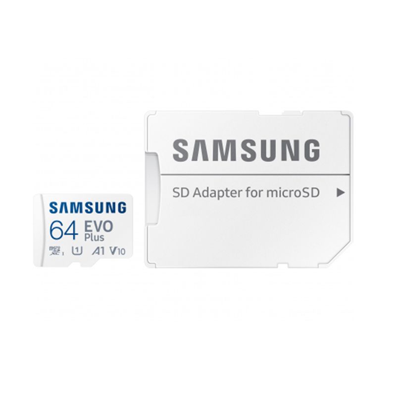 Laptop, Telefoane si Tablete - Telefoane mobile si accesorii - Accesorii Telefoane - Carduri memorie si card reader - Card de Memorie cu Adaptor, 64GB, Samsung Evo Plus (MB-MC64KA/EU), alb - Infinity.ro
