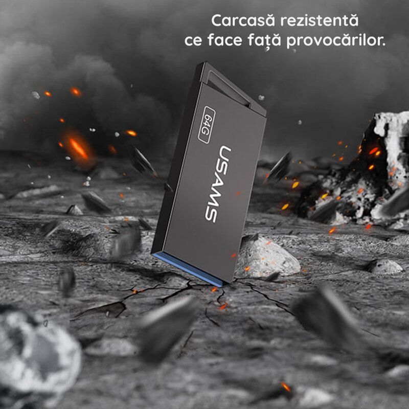 PC, gaming si accesorii - Periferice PC - Memorii USB - Stick Memorie 8GB, USAMS High Speed (US-ZB204), Iron gri - Infinity.ro