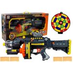 Jucarii, Copii si Bebe - Jucarii si jocuri - Jucarii de rol - Arme de jucarie - Pusca Mitraliera electrica de jucarie, cu gloante de spuma si tinta, pentru copii, LeanToys, 5087 - Infinity.ro