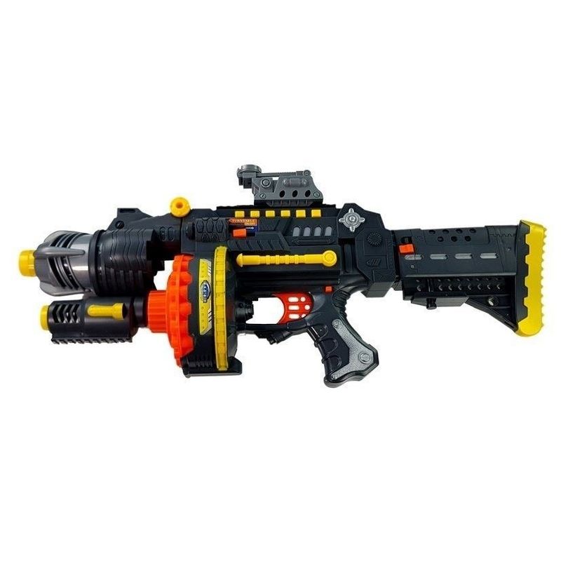 Jucarii, Copii si Bebe - Jucarii si jocuri - Jucarii de rol - Arme de jucarie - Pusca Mitraliera electrica de jucarie, cu gloante de spuma si tinta, pentru copii, LeanToys, 5087 - Infinity.ro