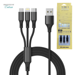 Laptop, Telefoane si Tablete - Telefoane mobile si accesorii - Accesorii Telefoane - Cabluri si adaptoare telefoane - Cablu de incarcare rapida 2.1A, 3 in 1, compatibil iPhone, Android si Type-C, conexiune sigura, 1.2 m, Negru - Infinity.ro