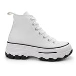 Fashion, accesorii si bijuterii - Femei - Incaltaminte femei - Sneakers si tenisi femei - Tenisi inalti de dama, cu talpa flatform ,TD1272,Alb 39 EU - Infinity.ro