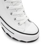 Fashion, accesorii si bijuterii - Femei - Incaltaminte femei - Sneakers si tenisi femei - Tenisi inalti de dama, cu talpa flatform ,TD1272,Alb 39 EU - Infinity.ro