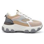 Fashion, accesorii si bijuterii - Femei - Incaltaminte femei - Sneakers si tenisi femei - Pantofi sport De dama ,cu insertii de plasa,D1347,Bej 37 - Infinity.ro