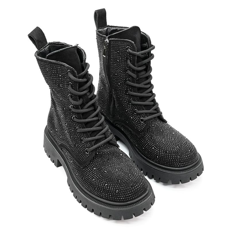 Fashion, accesorii si bijuterii - Femei - Incaltaminte femei - Ghete femei - Ghete de dama,Din piele  ecologica cu interior Vatuit,GD1003,Negre 39 - Infinity.ro