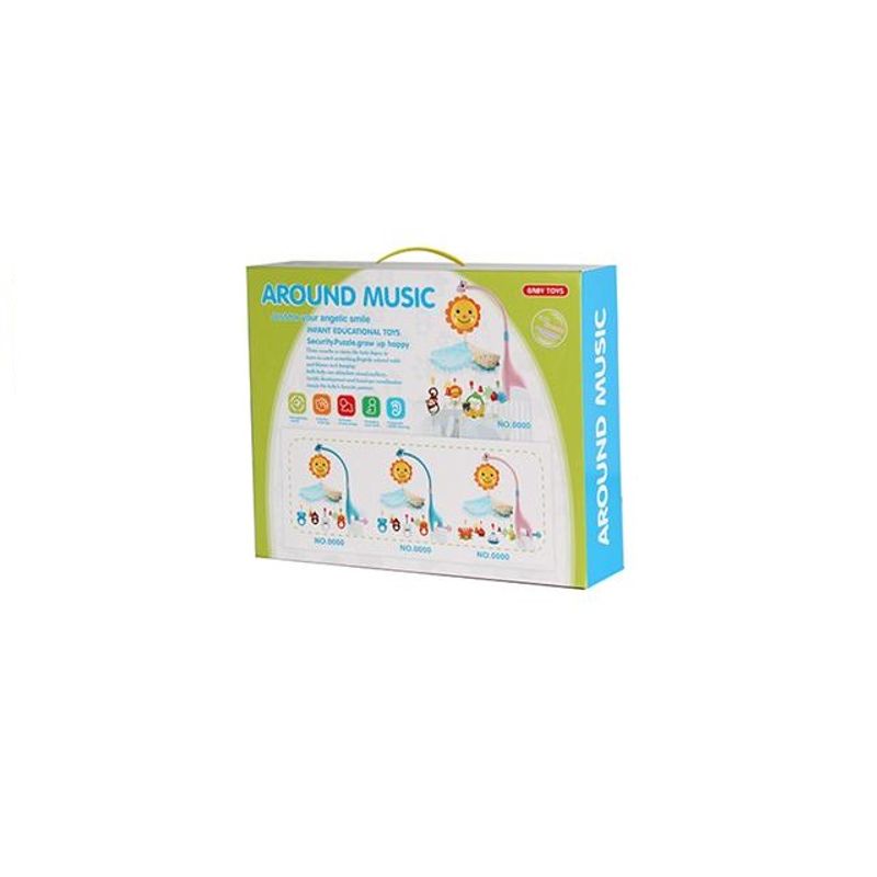 Jucarii, Copii si Bebe - Jucarii si jocuri - Jucarii bebelusi - Jucarii interactive bebelusi - Carusel muzical pentru pat, cu proiector, sunete, Sarra Happy Animals - Infinity.ro