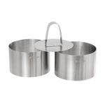 Casa si Gradina - Bucatarie si vesela - Ustensile bucatarie - Forme prajituri - Set 2 inele de patiserie si presa, inox, 8x5cm - Zokura - Infinity.ro