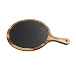 Casa si Gradina - Bucatarie si vesela - Vesela si tacamuri - Platouri de bucatarie - Platou servire din lemn acacia si ardezie, 36,7 x 25 cm - Zokura - Infinity.ro