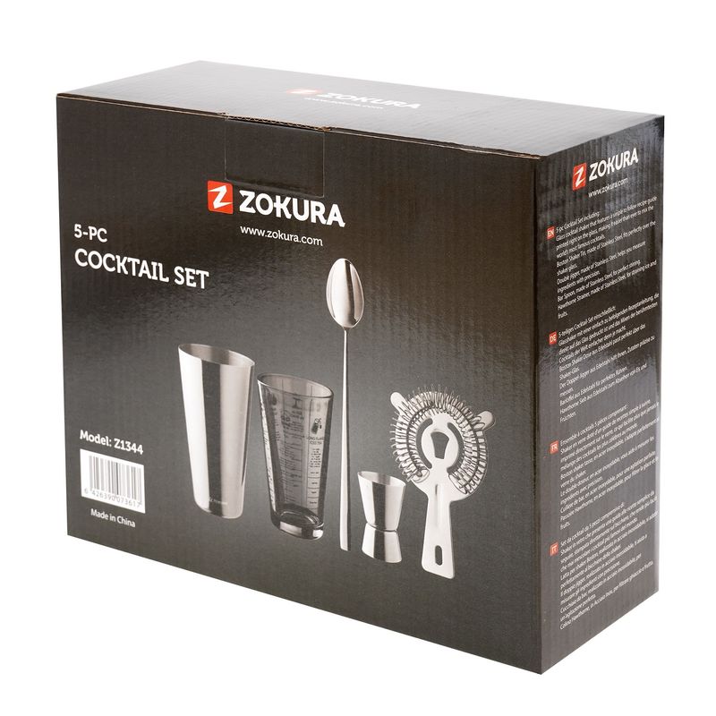 Casa si Gradina - Bucatarie si vesela - Accesorii bar - Shakere - Set cocktail shaker 5 piese, inox - Zokura - Infinity.ro