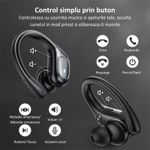 TV, Audio-Video si Foto - Portabile audio - Casti audio - Casti Wireless Sport MIANDREE® ActiveBuds, True Wireless, BT 5.3, Handsfree, ANC, Voice Assistant, 40h, Rezistente, LED - Infinity.ro