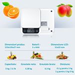 Electronice si Electrocasnice - Electrocasnice bucatarie - Mixere, tocatoare & roboti de bucatarie - Cantare de bucatarie - Cantar Bucatarie Inteligent MIANDREE®,24 Indici Nutritionali,Calorii/Proteine/Grasimi/Carbohidrati,Apple Health/Fitbit - Infinity.ro