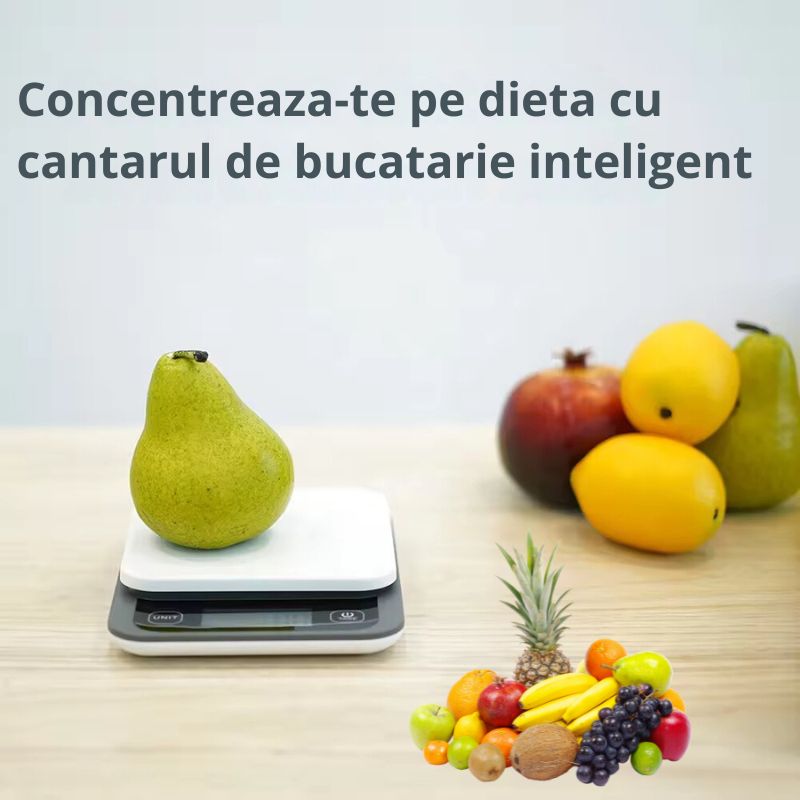 Electronice si Electrocasnice - Electrocasnice bucatarie - Mixere, tocatoare & roboti de bucatarie - Cantare de bucatarie - Cantar Bucatarie Inteligent MIANDREE®,24 Indici Nutritionali,Calorii/Proteine/Grasimi/Carbohidrati,Apple Health/Fitbit - Infinity.ro