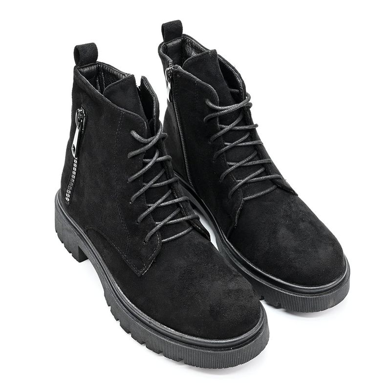 Fashion, accesorii si bijuterii - Femei - Incaltaminte femei - Ghete femei - Ghete de dama,Din piele ecologica cu interior imblanit,GD1038,Negru 38 - Infinity.ro