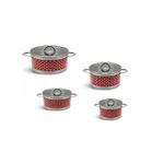 Casa si Gradina - Bucatarie si vesela - Vase pentru gatit - Oale si cratite - Set oale de gatit inox cu capac sticla 4buc - Infinity.ro