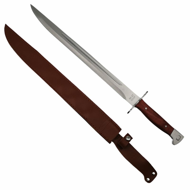 Sport si Outdoor - Camping - Cutite, bricege si accesorii - Cutite si bricege - Set Cutit AK si Maceta vanatoare, otel inoxidabil, 61 cm, argintiu - Infinity.ro