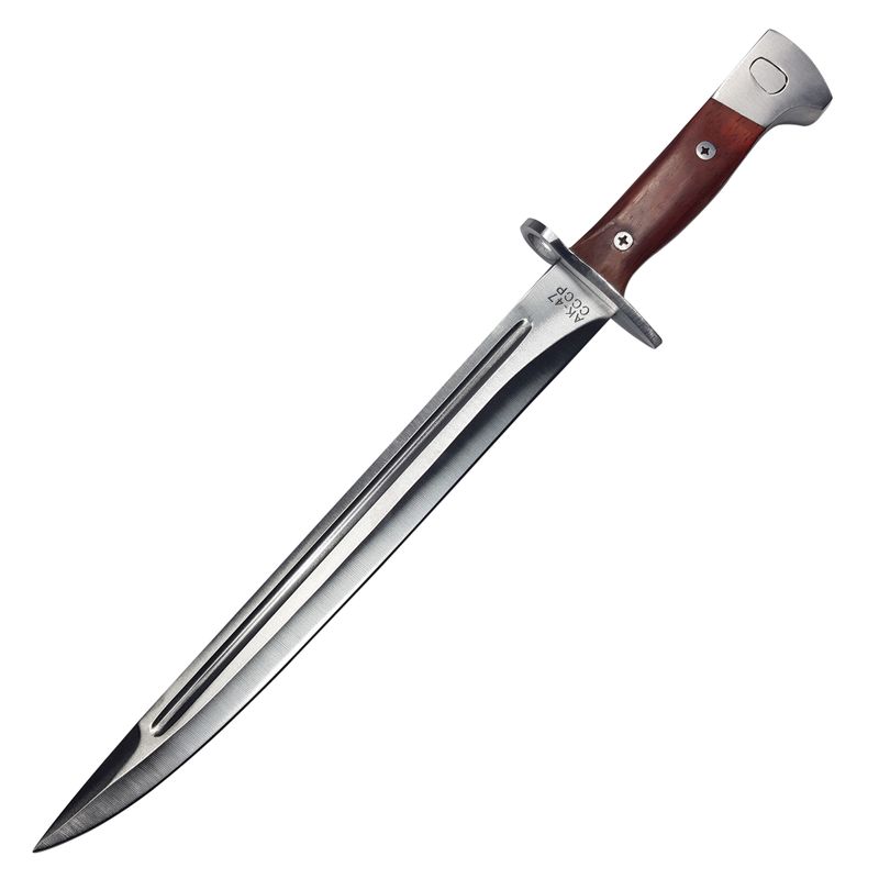 Sport si Outdoor - Camping - Cutite, bricege si accesorii - Cutite si bricege - Set Cutit AK si Maceta vanatoare, model AK, otel inoxidabil, 61 cm, argintiu - Infinity.ro