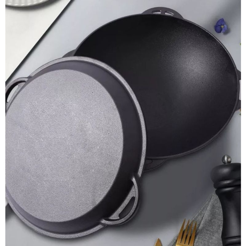 Casa si Gradina - Bucatarie si vesela - Vase pentru gatit - Oale si cratite - Wok 3 in 1 -37 cm - Infinity.ro